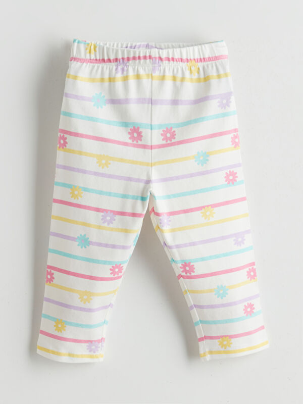 LCW Kids Beli Lastikli Çiçekli Kız Çocuk Tayt