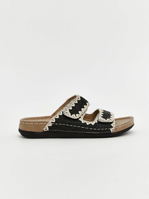 Cırt Cırtlı Çift Bantlı Kadın Terlik - Görsel 3