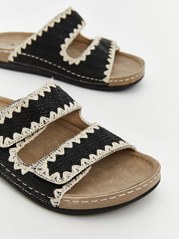 Cırt Cırtlı Çift Bantlı Kadın Terlik - Görsel 4