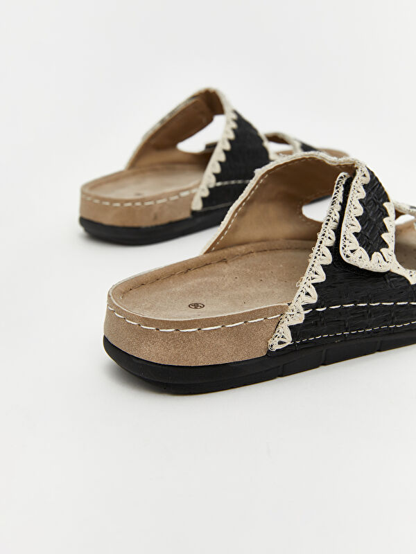 Cırt Cırtlı Çift Bantlı Kadın Terlik - Görsel 6