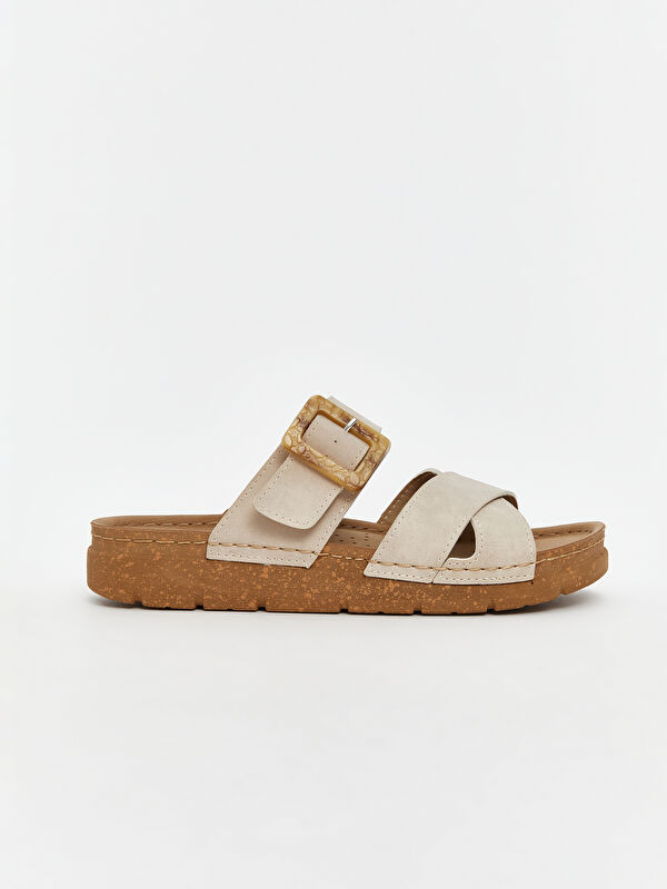 Deri Görünümlü Kadın Terlik - Görsel 3