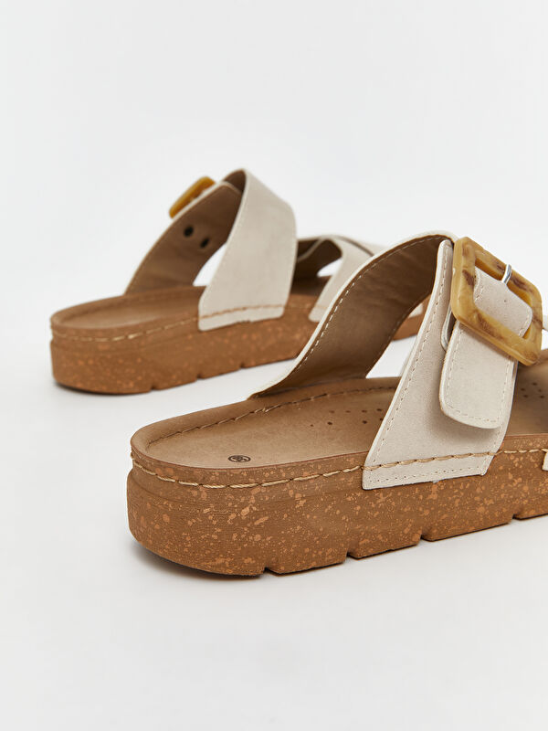 Deri Görünümlü Kadın Terlik - Görsel 6