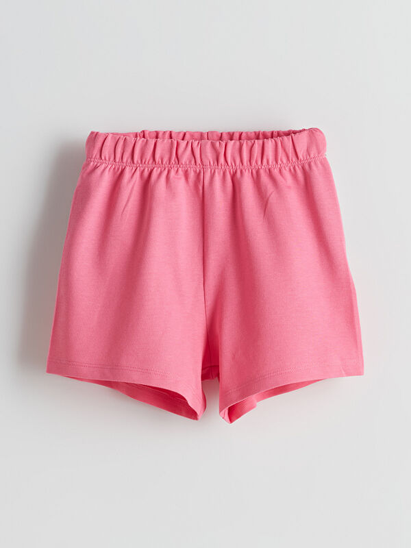 LCW Kids Beli Lastikli Basic Kız Çocuk Şort