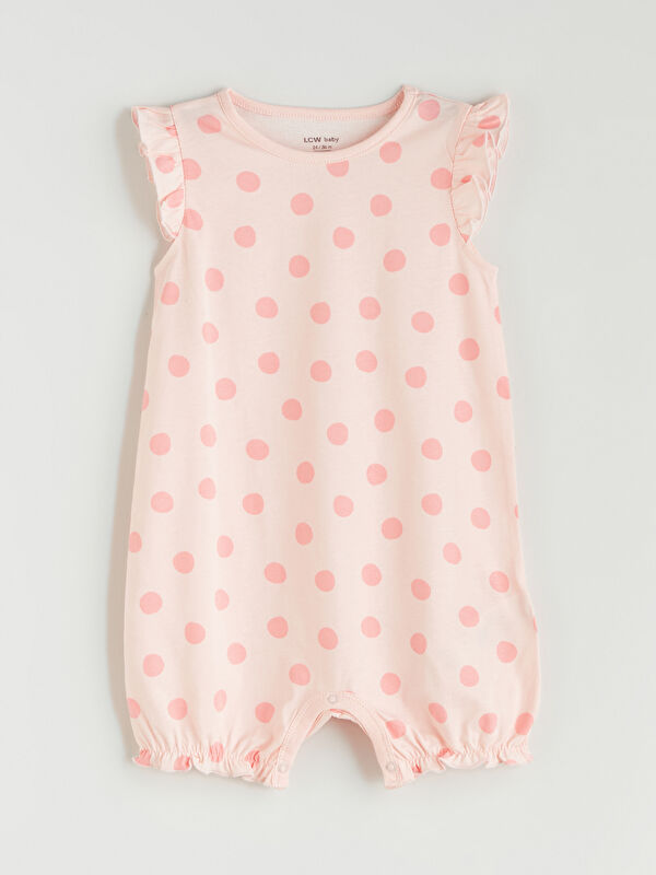 LCW baby Puantiyeli Kız Bebek Penye Tulum