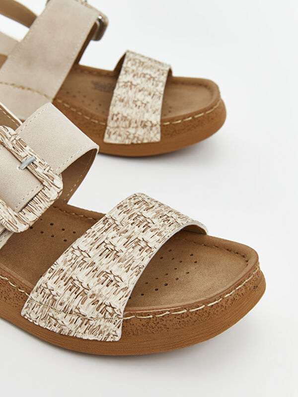 Lcw Steps Kahverengi Lcw Steps Deri Görünümlü Kadın Sandalet