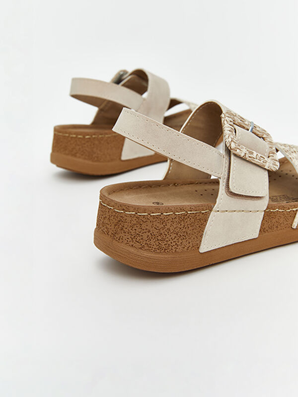 Lcw Steps Kahverengi Lcw Steps Deri Görünümlü Kadın Sandalet