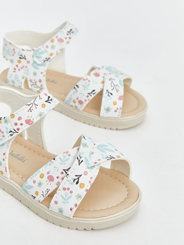 Cırt Cırtlı Çapraz Bantlı Kız Bebek Sandalet - Görsel 4