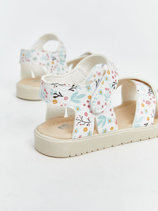 Cırt Cırtlı Çapraz Bantlı Kız Bebek Sandalet - Görsel 6