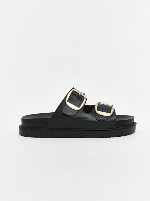 Lcw Steps Bej Lcw Steps Deri Görünümlü Kadın Terlik