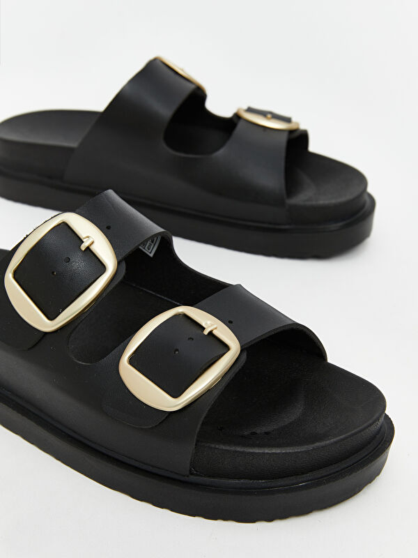 Lcw Steps Bej Lcw Steps Deri Görünümlü Kadın Terlik