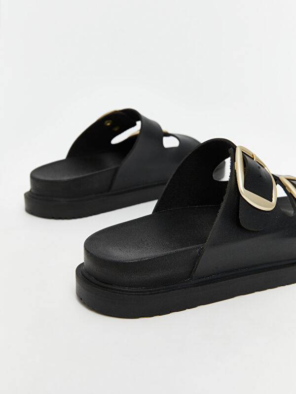 Lcw Steps Bej Lcw Steps Deri Görünümlü Kadın Terlik