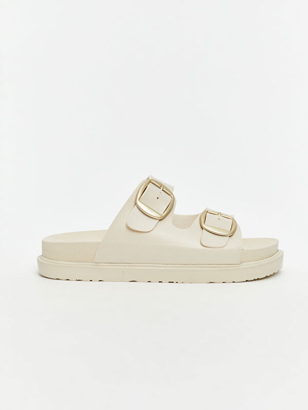 Deri Görünümlü Kadın Terlik - Görsel 3