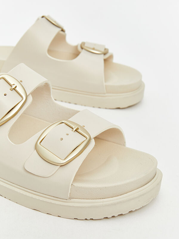 Deri Görünümlü Kadın Terlik - Görsel 4