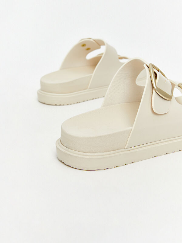 Deri Görünümlü Kadın Terlik - Görsel 6