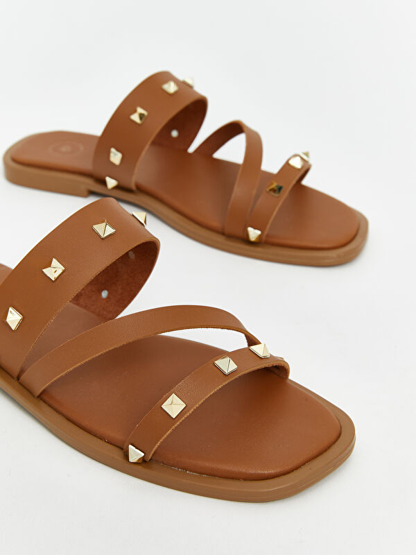 Lcw Steps Bej Lcw Steps Deri Görünümlü Kadın Terlik