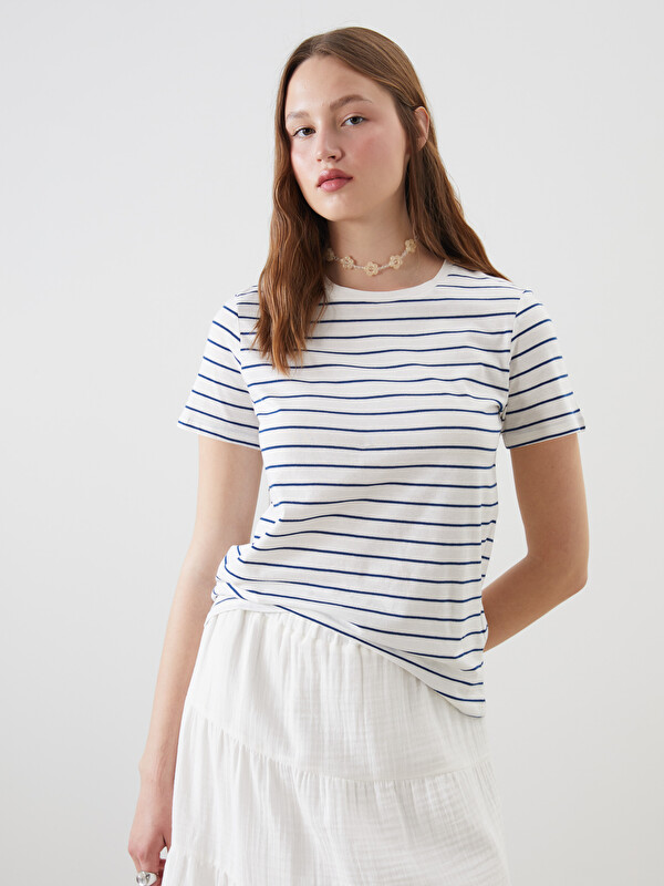 XSIDE Crew Neck Striped Women's T-Shirt