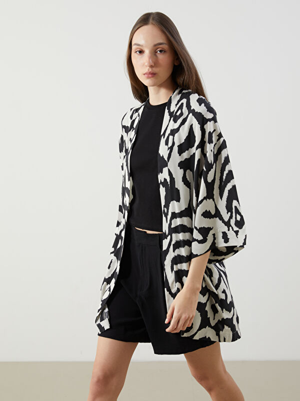 LCW Vision Schalkragen Gemustert Oversize Damen Kimono