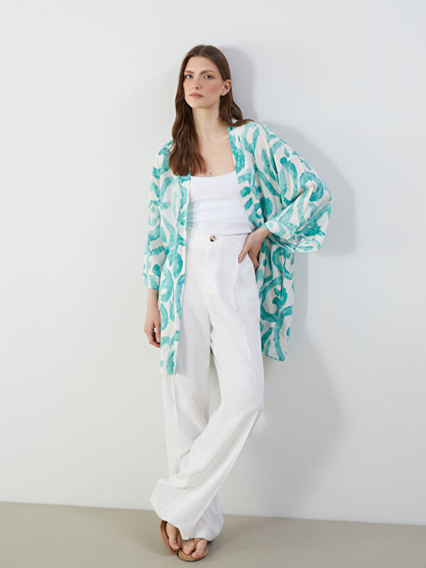 LCW Vision Schalkragen Gemustert Oversize Damen Kimono
