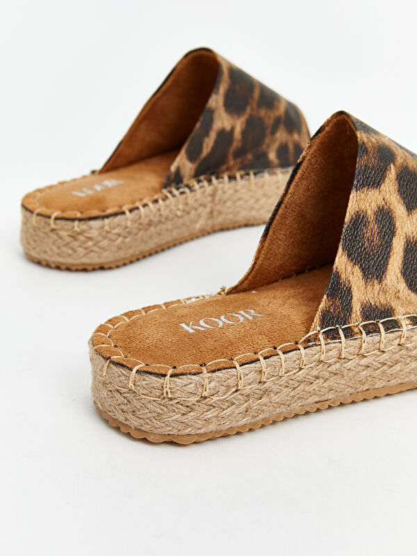 Leopar Desenli Kadın Terlik - Görsel 6