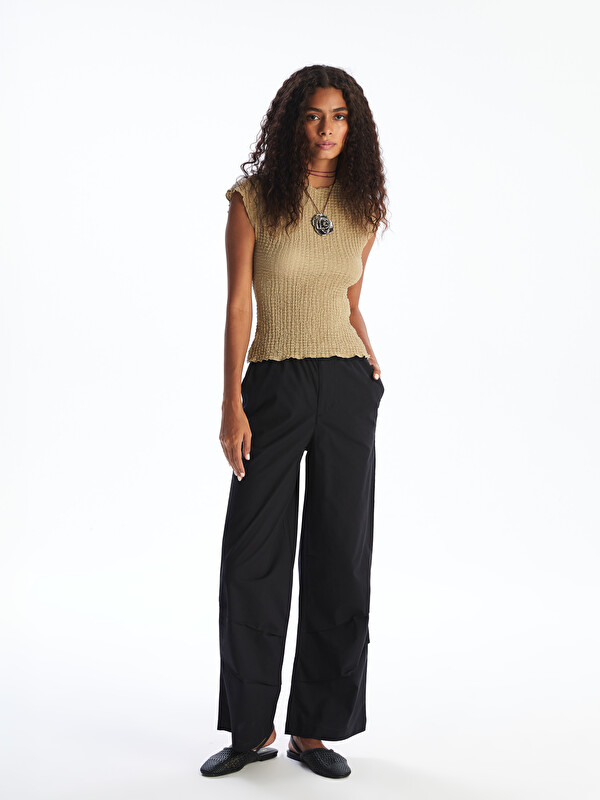 XSIDE Elastic Waist Wide Leg Women's Trousers