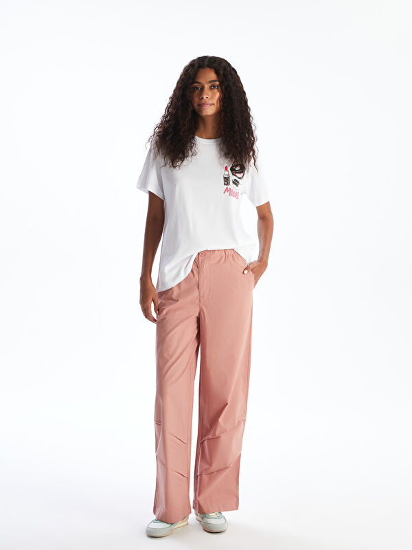 XSIDE Pantalon à Taille Élastiquée à Jambe Large pour Femmes