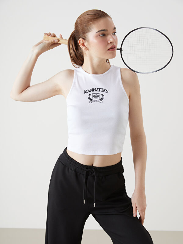 XSIDE ACTIVE Bisiklet Yaka Nakışlı Kadın Spor Atlet