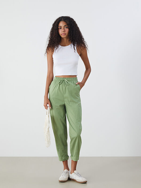 LCWAIKIKI Classic Elasticated Waist Poplin Women's Trousers