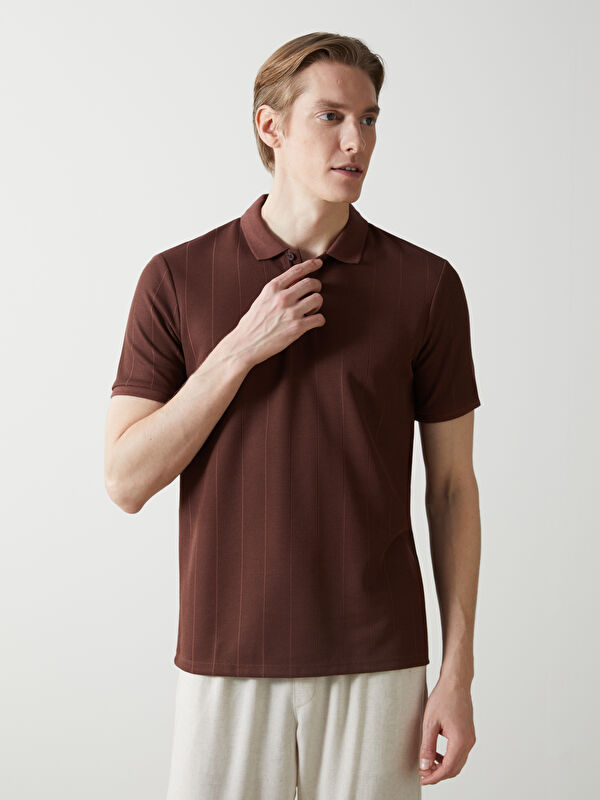 LCW Vision Polo Yaka Çizgili Erkek Tişört