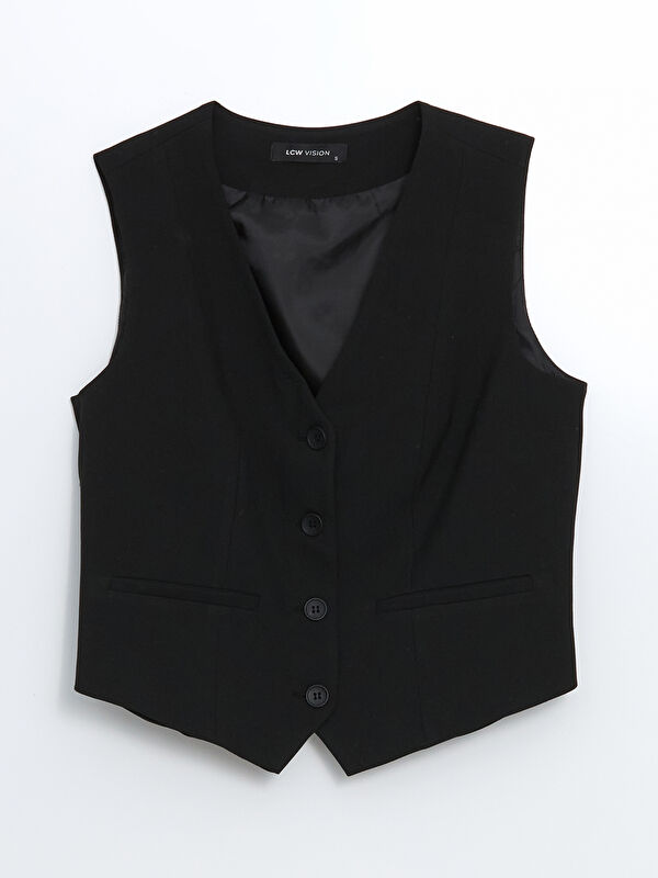 LCW Vision V Neck Women's Classic Waistcoat -S5JV62Z8-CVL