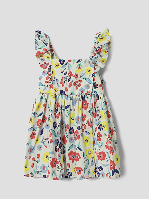 LCW Kids Square Collar Floral Girls' Poplin Dress
