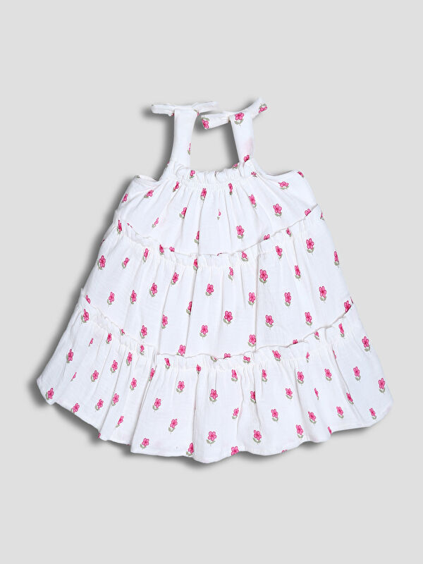 LCW Kids Square Collar Girls' Muslin Dress