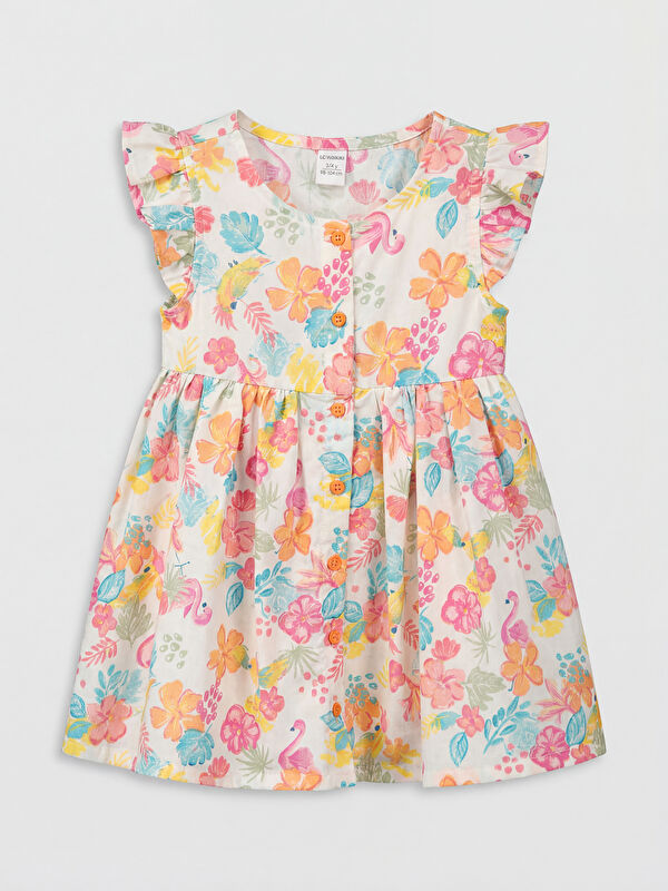 LCW Kids дөңгелек жағалы қыздарға арналған көйлек