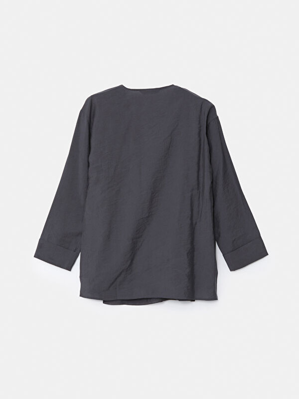 LCW Modest Antrasit Kruvaze Yaka Modal Karışımlı Kadın Kimono