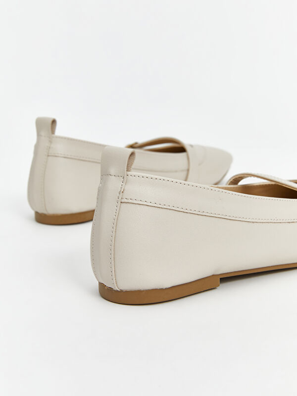 Lcw Steps Bej Lcw Steps Deri Görünümlü Kadın Babet Ayakkabı