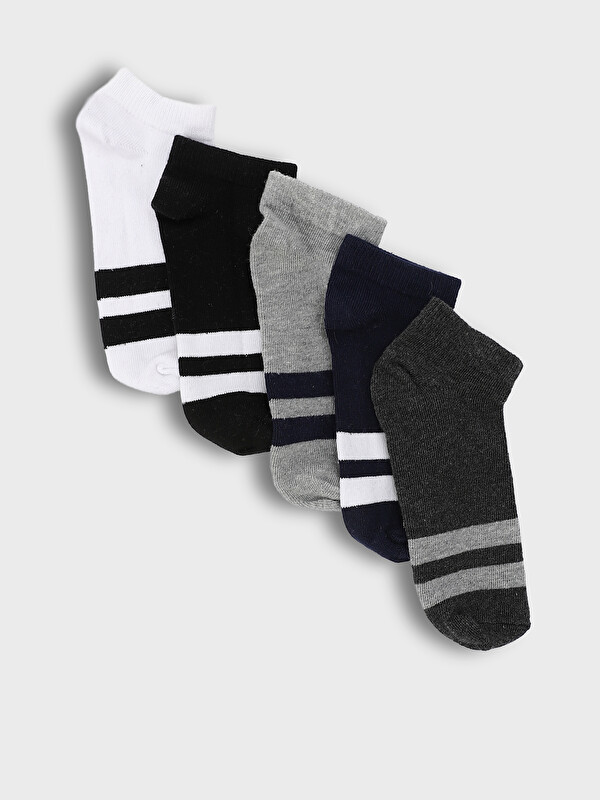 LCW Kids Striped Boys' Trainer Socks 5 Pack