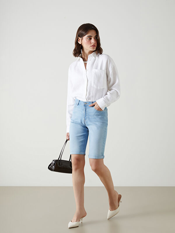 LCW Jeans Dar Fit Kadın Jean Şort