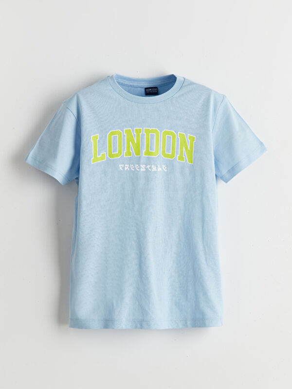 LC WAIKIKI Bisiklet Yaka London Baskılı Erkek Çocuk Tişört