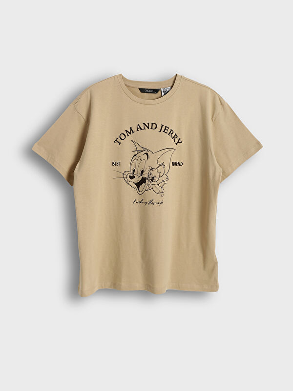 XSIDE Rundhalsausschnitt Tom & Jerry Bedrucktes T-Shirt für Damen