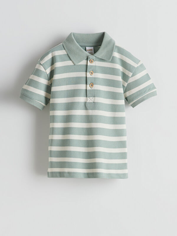 LCW baby Erkek Bebek Çizgili  Polo Yaka Tişört