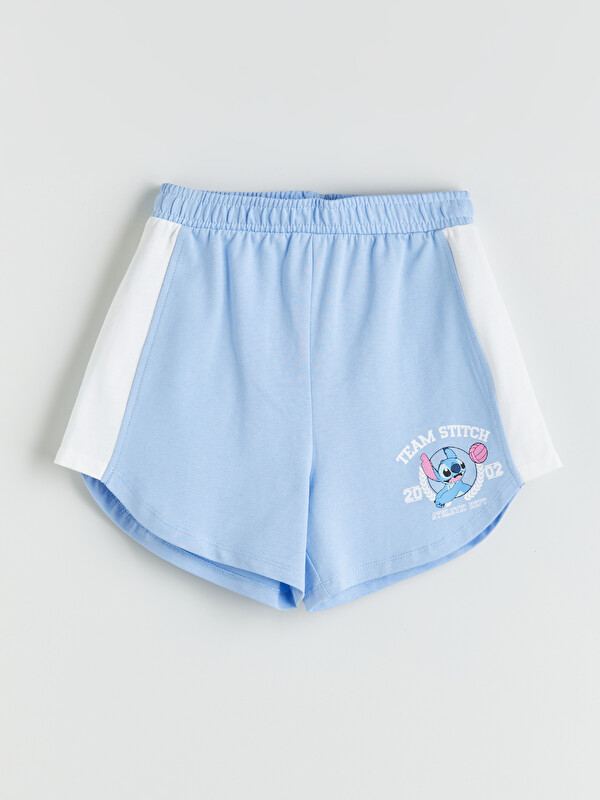 LCW Kids Stitch Baskılı Kız Çocuk Şort