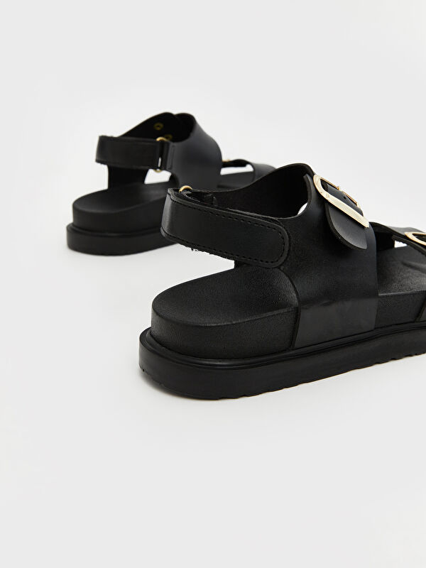 Lcw Steps Bej Lcw Steps Deri Görünümlü Kadın Sandalet