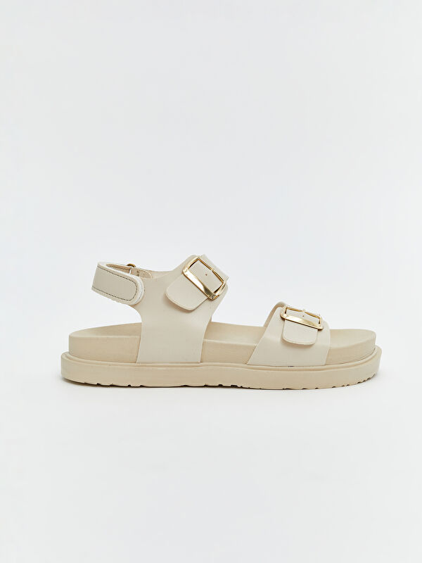 Lcw Steps Bej Lcw Steps Deri Görünümlü Kadın Sandalet