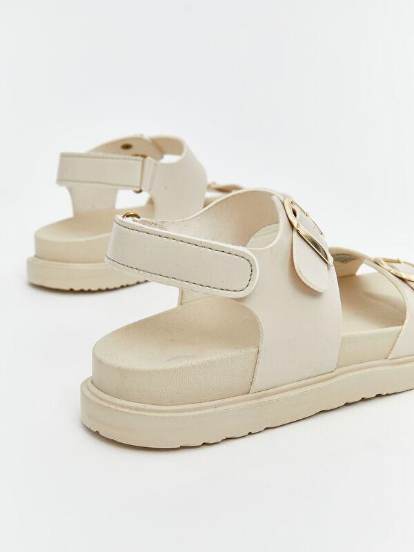 Lcw Steps Bej Lcw Steps Deri Görünümlü Kadın Sandalet