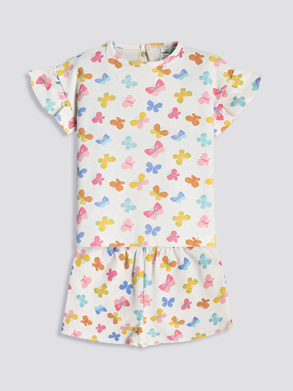 LCW Kids Printed Girls' T-Shirt and Shorts 2 Pack