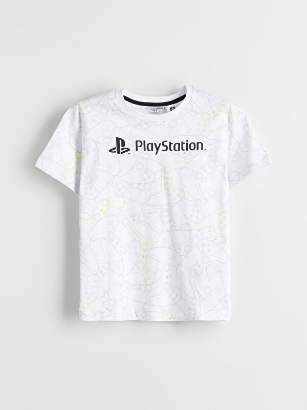 LCW Kids Kısa Kollu PlayStation Baskılı Erkek Çocuk Pijama Üstü
