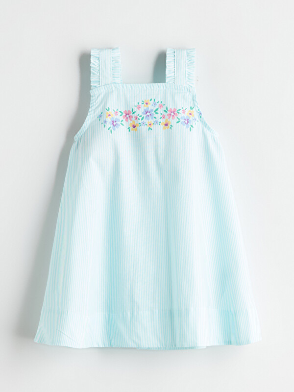 LCW Kids Square Collar Floral Printed Girls' Dress