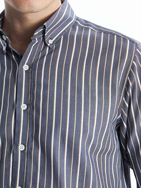 JKPT STORE / SUVIN HIGH COUNT CLOTH STRIPE SHIRT LIGHT BLUE
