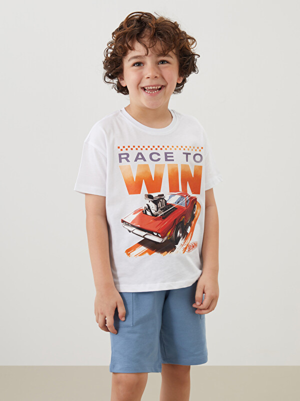 LCW Kids Hot Wheels Licensed Baby Boys' T-Shirt and Shorts 2 Pack