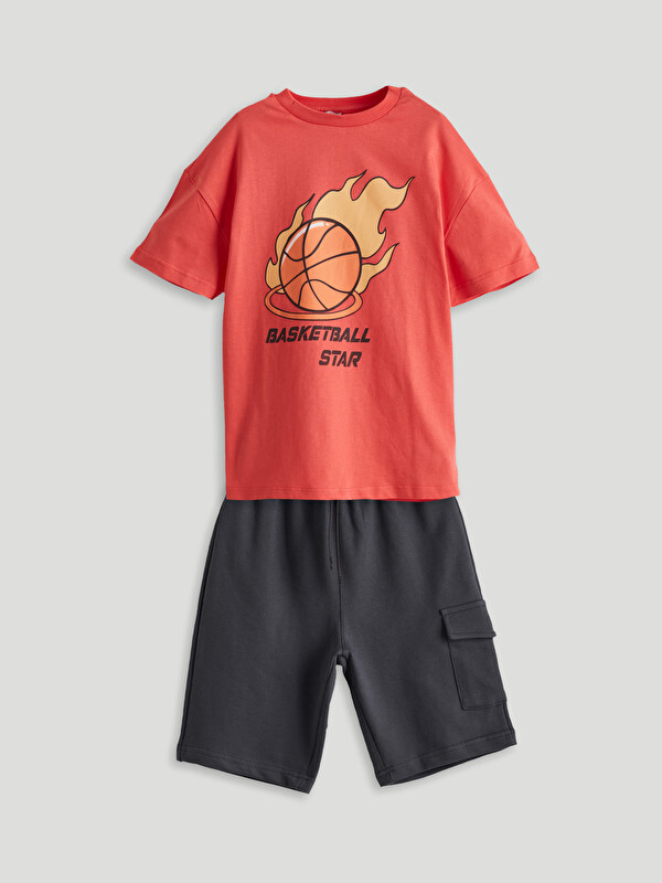 LCW Kids Printed Boys' T-Shirt and Shorts 2 Pack