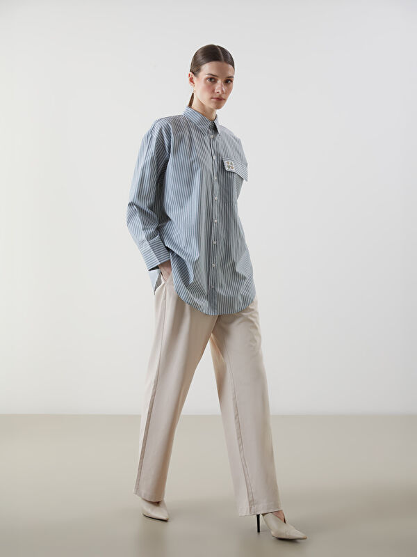 LCW Modest Loose Fit Gabardin Kadın Pantolon